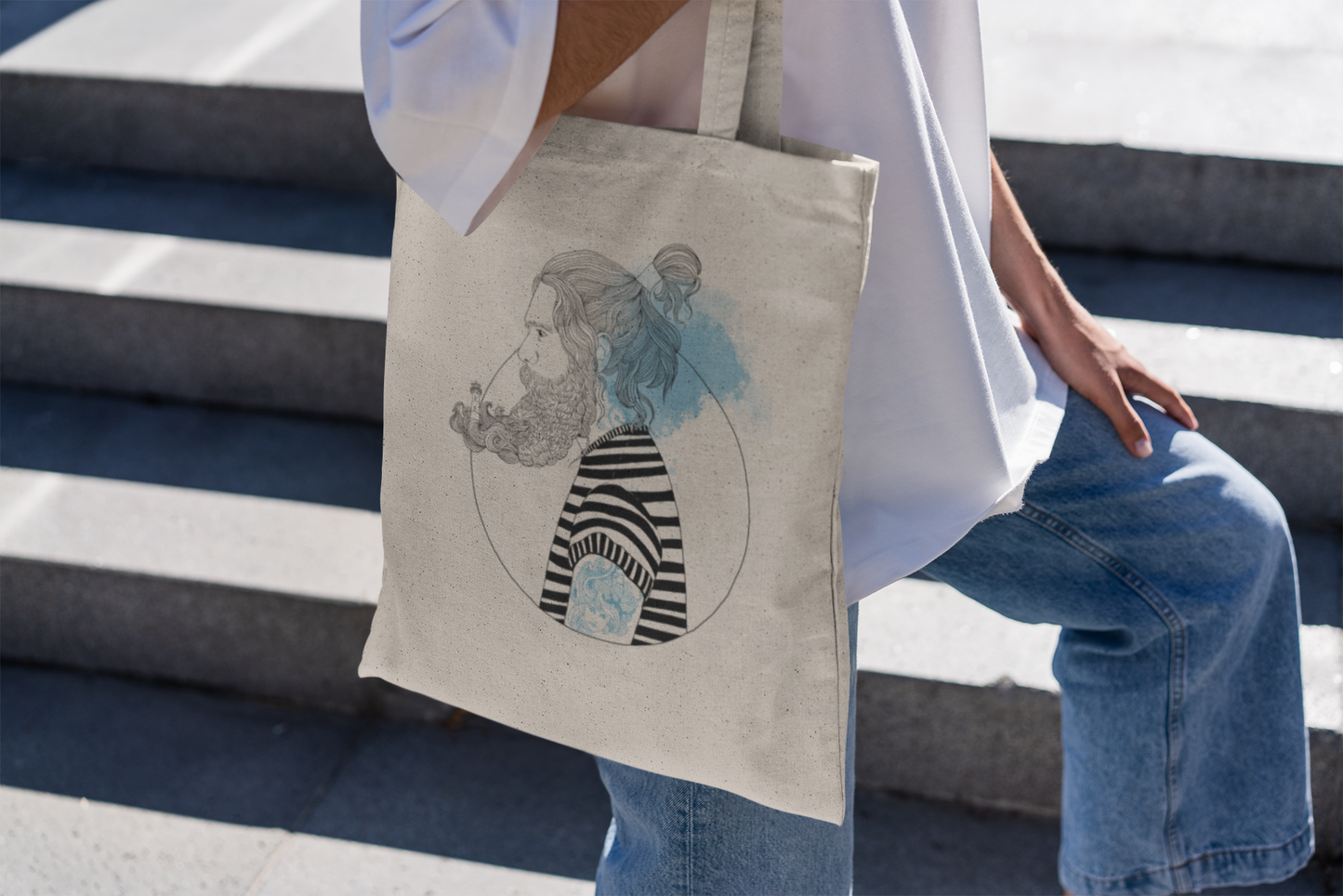 Cotton bag "Sailors Son" with long handle